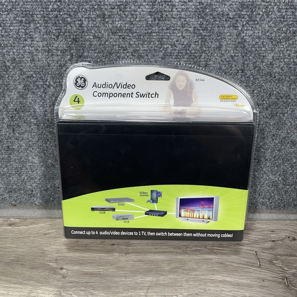 GE 4-Device Audio/Video AV Component Switch. Model 83344. Brand New! Sealed!